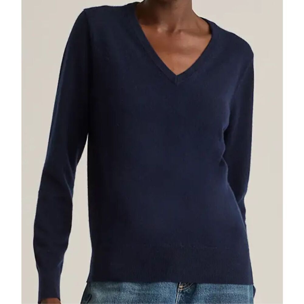 women's J. Crew 100% cotton V-neck sweater navy size XXS